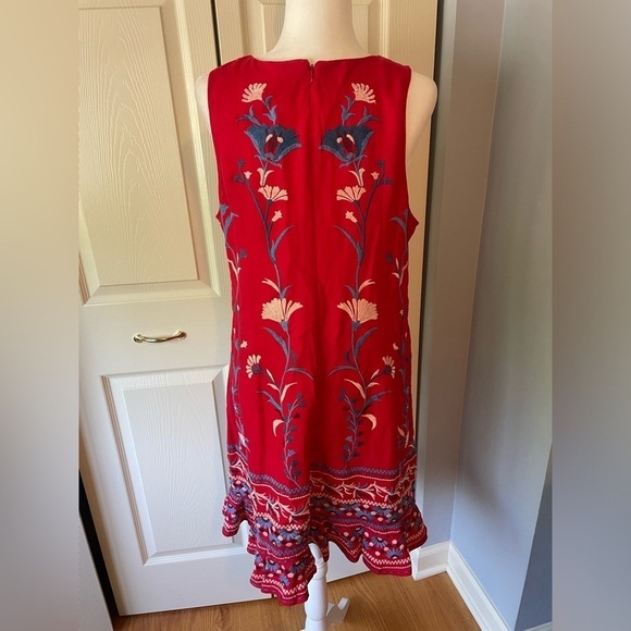 Anthro Akemi and Kim Lila Embroidered Linen Dress - Picture 2 of 10